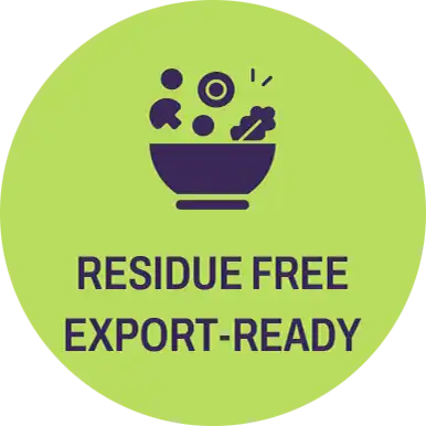 Antibiotic-free, hormone-free, and whole-pathogen-free — leave no residues, export safe.